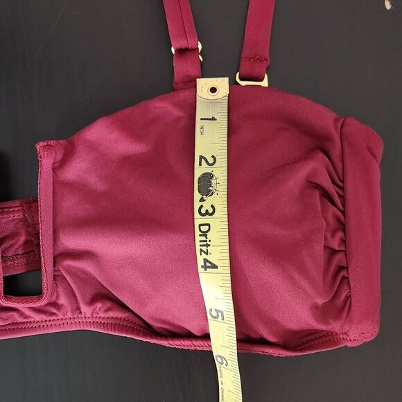 Andie Oxblood Bikini Top Wine Swim Top NWT Medium Burgundy Andie Swim Top - Picture 7 of 10